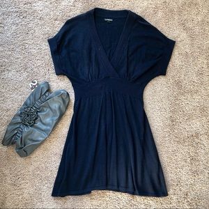 Express navy blue short sleeve sweater dress